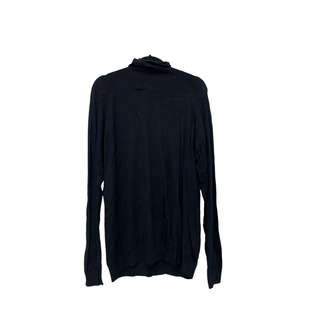Zara Sweater Women XL Black Ribbed Knit Long Sleeve Turtle Neck Contour Pullover